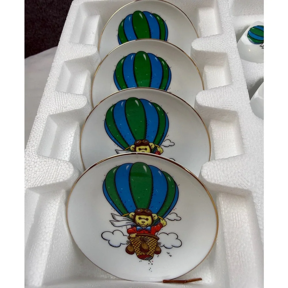 VTG Reutter Porzellan Germany Miniature Tea Set Hot Air Balloon Lands End NIB